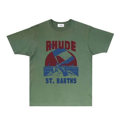 Rhude T Shirts Printed Trendy Pure Cotton