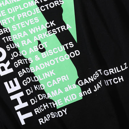 Vlone T Shirts Philadelphia Music Festival Limited Green Large V-neck Print Short Sleeve Loose T-shirt for Men and Women