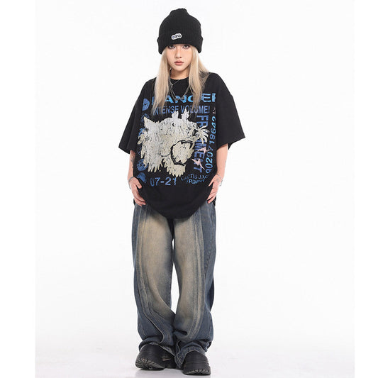 Unisex T-Shirts TRAVIS SCOTT CACTUS JACK Lightning Loose T-Shirt