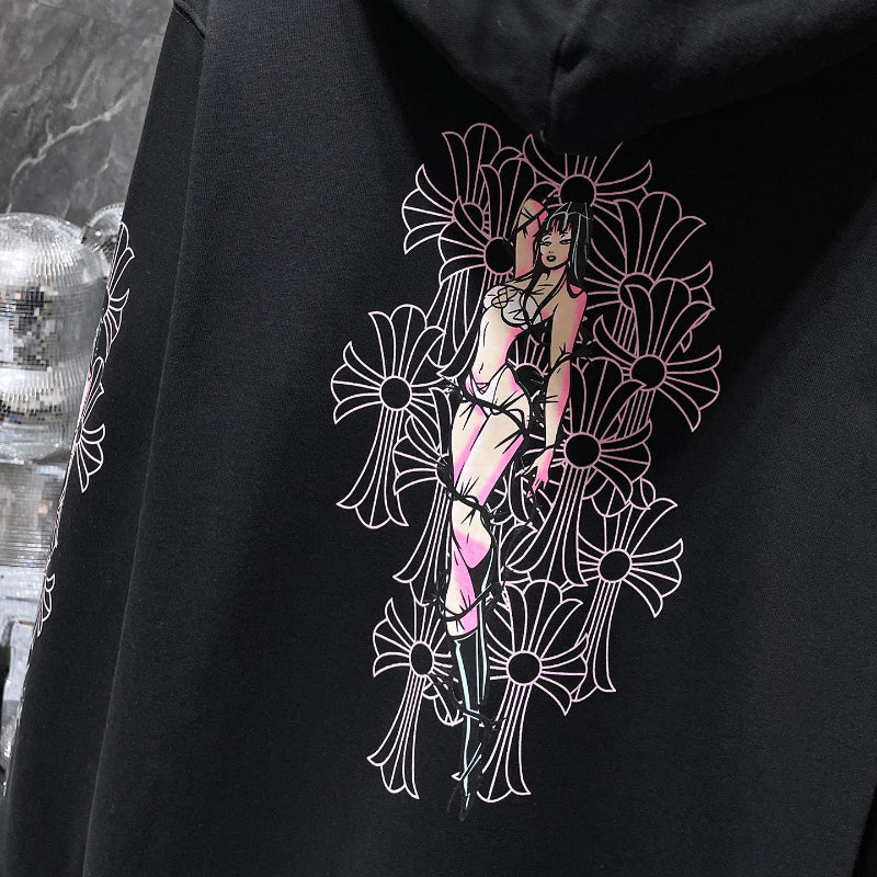 Chh Chrome Hearts Hoodie Sanskrit Letter Print Miami Zip Jacket Sweater