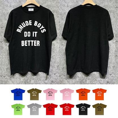 Rhude T Shirts Printed Trendy Pure Cotton