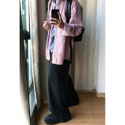 Unisex Shirts OUR LEGACY Pink Checked Loose Lining