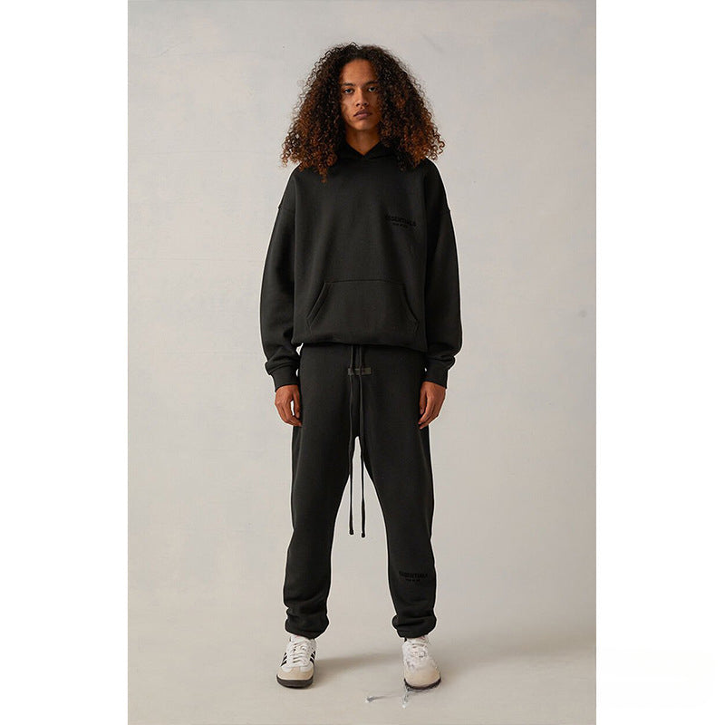 Fog Essentials Pant Black Flocked Printed Trousers