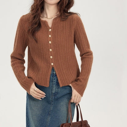 Women Knitted Pullover Autumn Slim-Fit Long-Sleeved Jacket