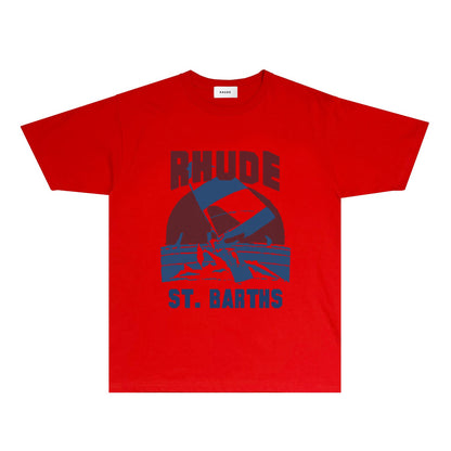 Rhude T Shirts Printed Trendy Pure Cotton