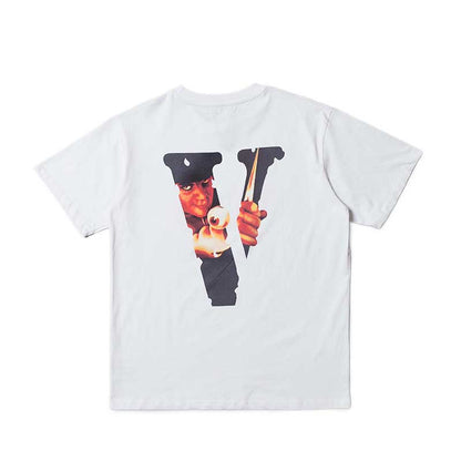 Vlone T Shirts Cartoon Character Eye Print Short Sleeve T-shirt Men's and Women's Large V Loose Half Sleeve