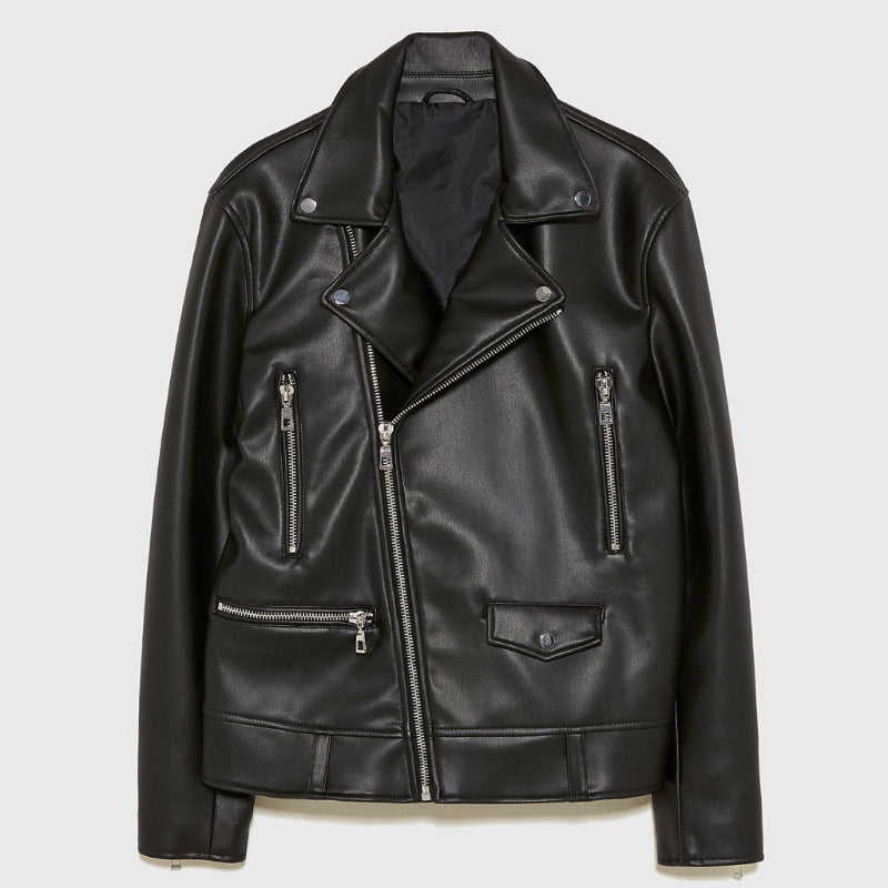 Men Motorcycle Jacket Autumn and Winter Faux Leather Motorcycle Jacket Coat 1966/300