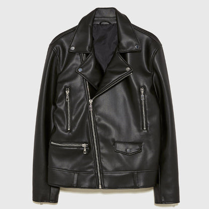Men Motorcycle Jacket Autumn and Winter Faux Leather Motorcycle Jacket Coat 1966/300