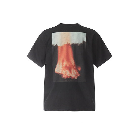 Unisex T-Shirts RR123 Flame Print Loose Casual T-Shirt