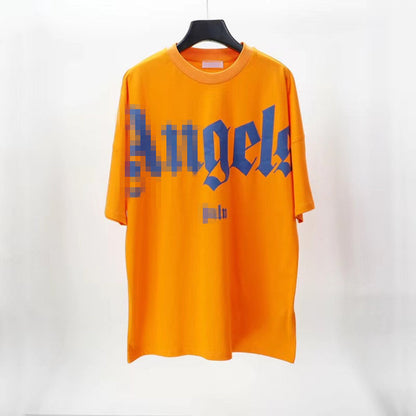 Palm Angels T Shirts Angel Foam Letter Short Sleeve T-shirt Men's Loose Half Sleeve