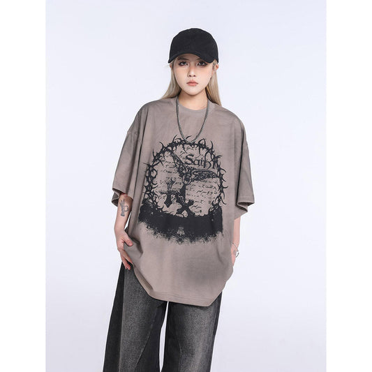 Unisex T-Shirts Saint Michael Vintage Loose Casual T-Shirt