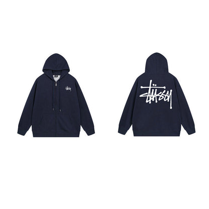 Stussy Hoodie Zip-Up Cardigan Fleece Hooded Sweater