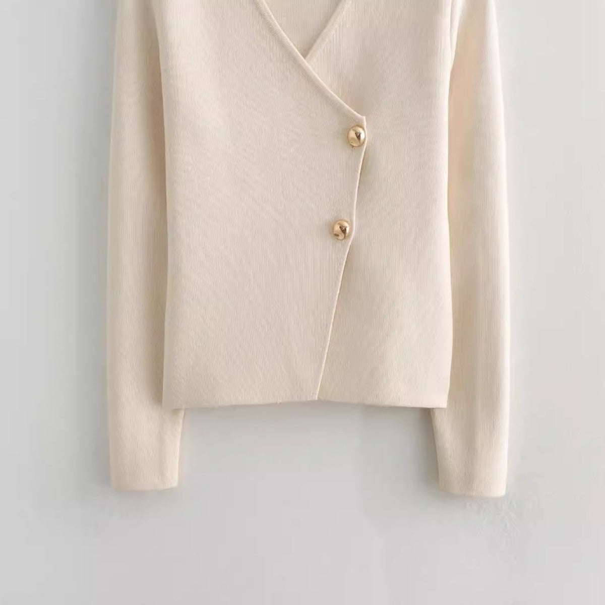 Women Tops Spring Summer Slim-Fit Knitted Blazer V-neck Sweater