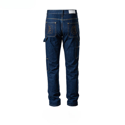 MIJKO Men's Vintage Pants MIJKO Men's and Women's Slim-Fit Trousers Neutral Embroidered Jeans