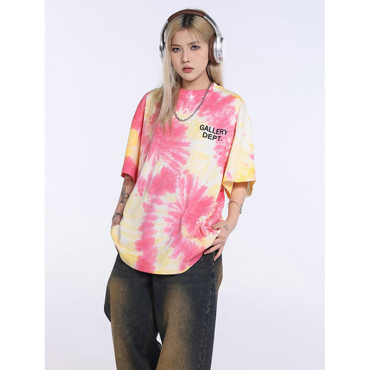 Unisex T-Shirts GALLERY DEPT Tie-Dye Loose Casual T-Shirt