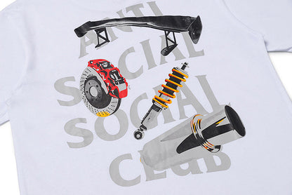Anti Social Club T Shirt Summer Lettered Casual Loose Men's Clothing
