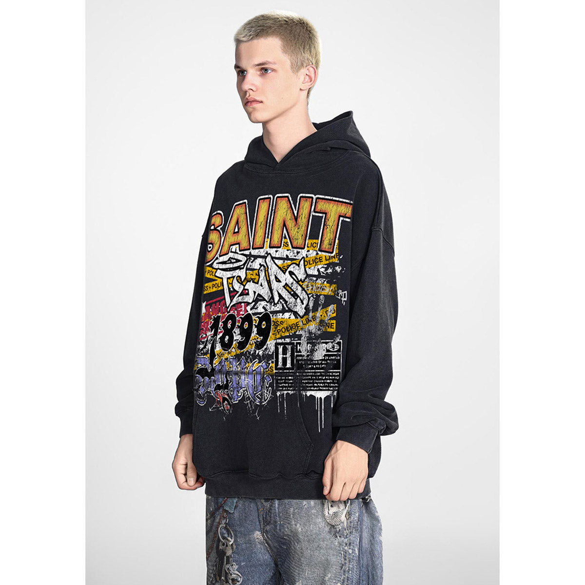 Unisex Hoodies Saint Michael Old Loose Hoodie