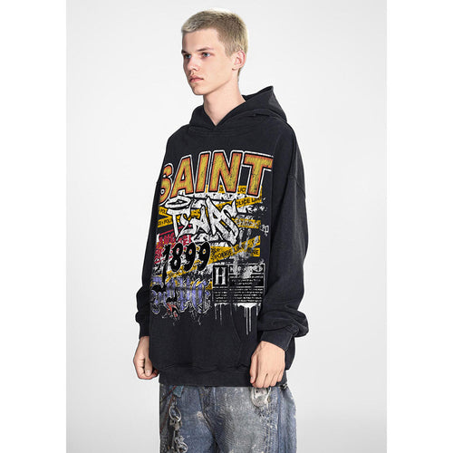 Unisex Hoodies Saint Michael Old Loose Hoodie