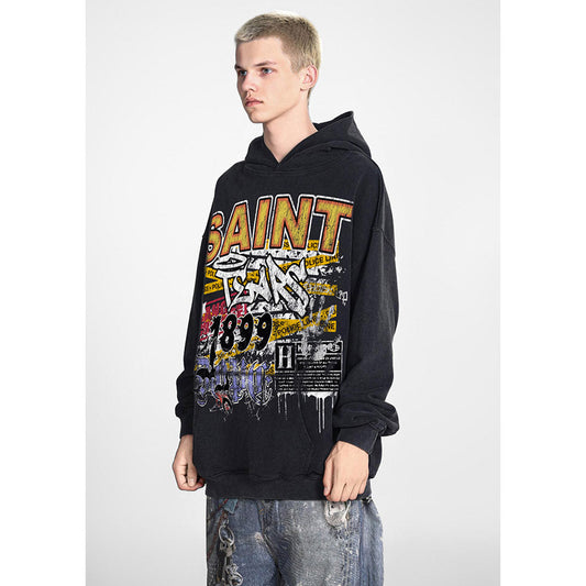 Unisex Hoodies Saint Michael Old Loose Hoodie