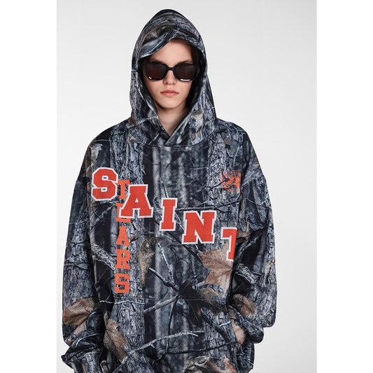 Unisex Hoodies Saint Michael Camouflage Tree Texture Hoodie