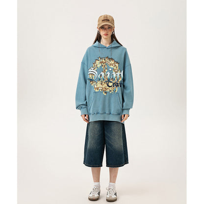 Unisex Hoodies Saint Michael Old Casual Loose Sweater