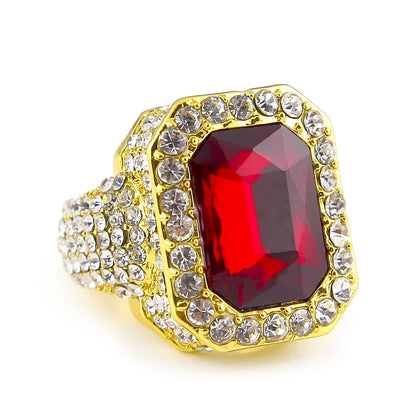 Rings Design Square Diamond Alloy Ring Hip Hop Royalty