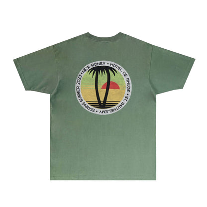 Rhude T Shirts Printed Trendy Pure Cotton