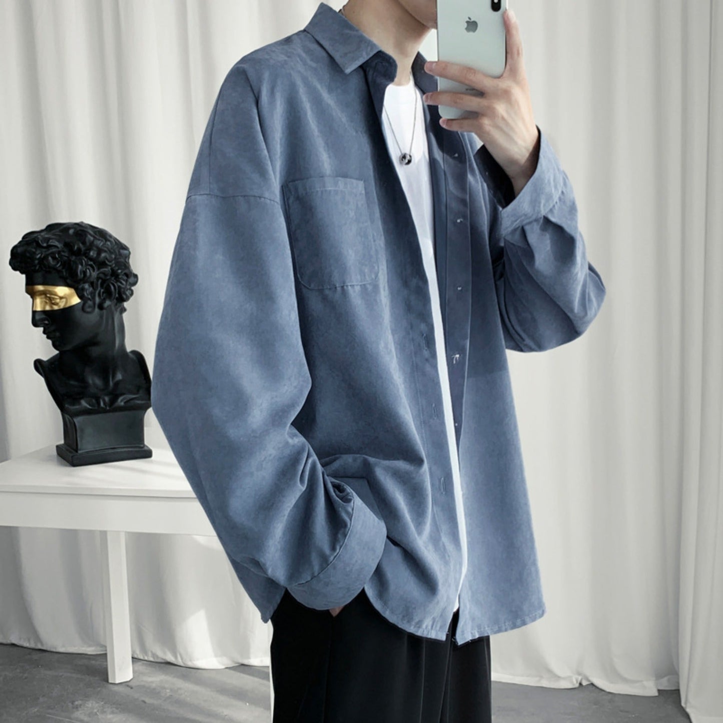 Men Shirts All-Match Casual Handsome Loose