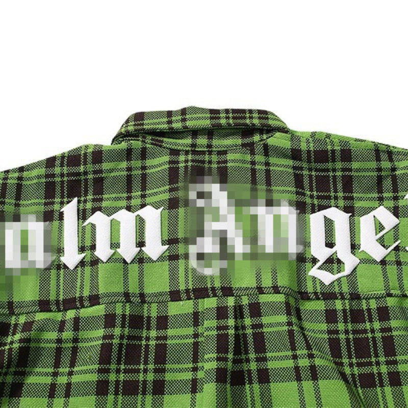 Palm Angels T Shirts Plaid Long Sleeve Shirt Men and Women Loose Shirt Coat