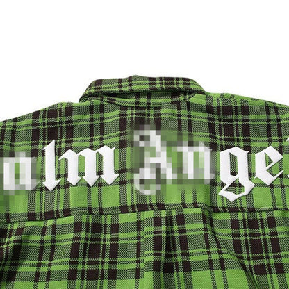 Palm Angels T Shirts Plaid Long Sleeve Shirt Men and Women Loose Shirt Coat