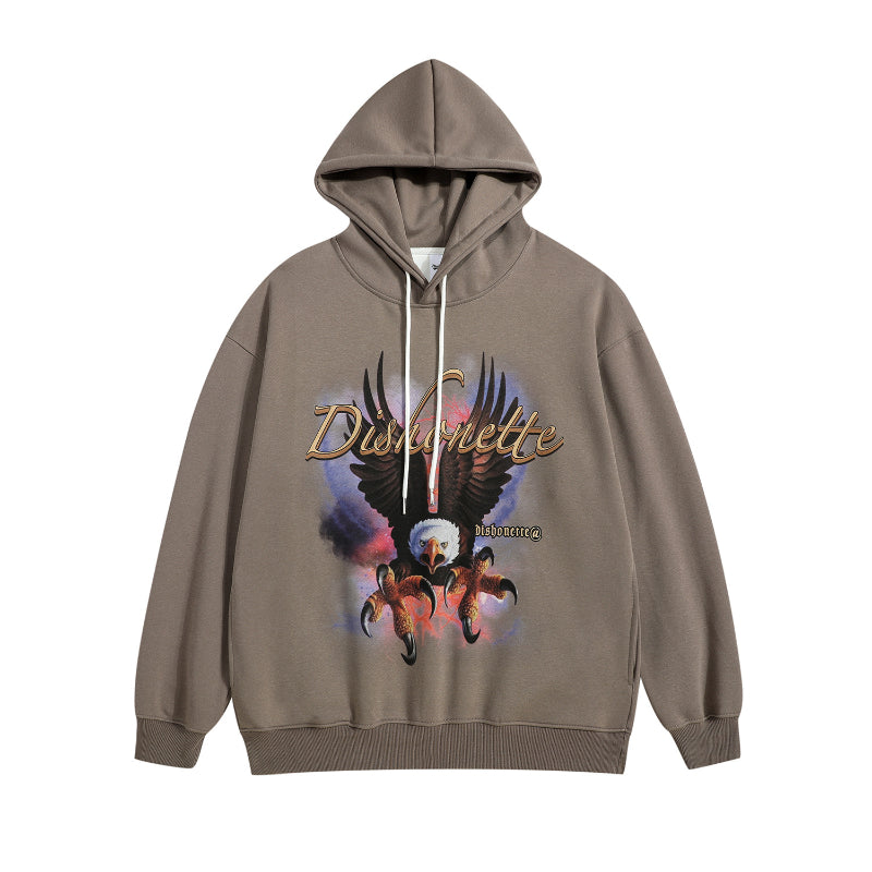 Men Hoodie Retro Eagle Printed Hoodie Men's and Women's Loose Vibe Style Hoodie