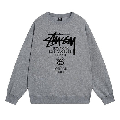 Stussy Sweatshirts Autumn/Winter Fleece Couple Sweatshirts