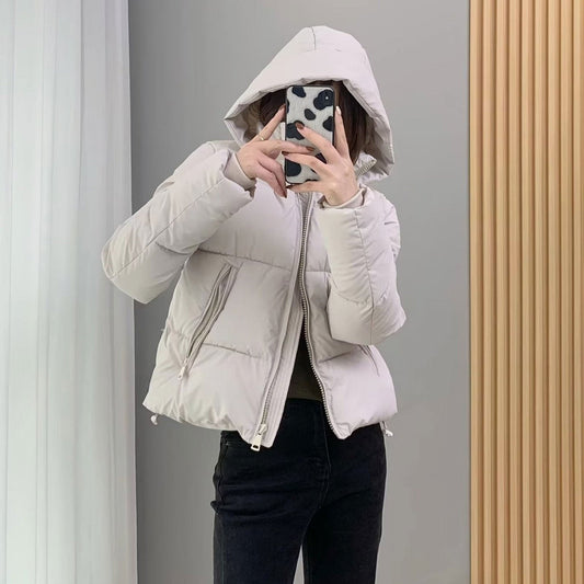 Women Cotton Coat Casual Lazy Loose Hooded Coat