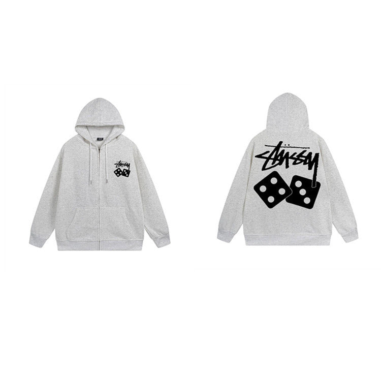 Stussy Hoodie Zip-Up Cardigan Fleece Hooded Sweater