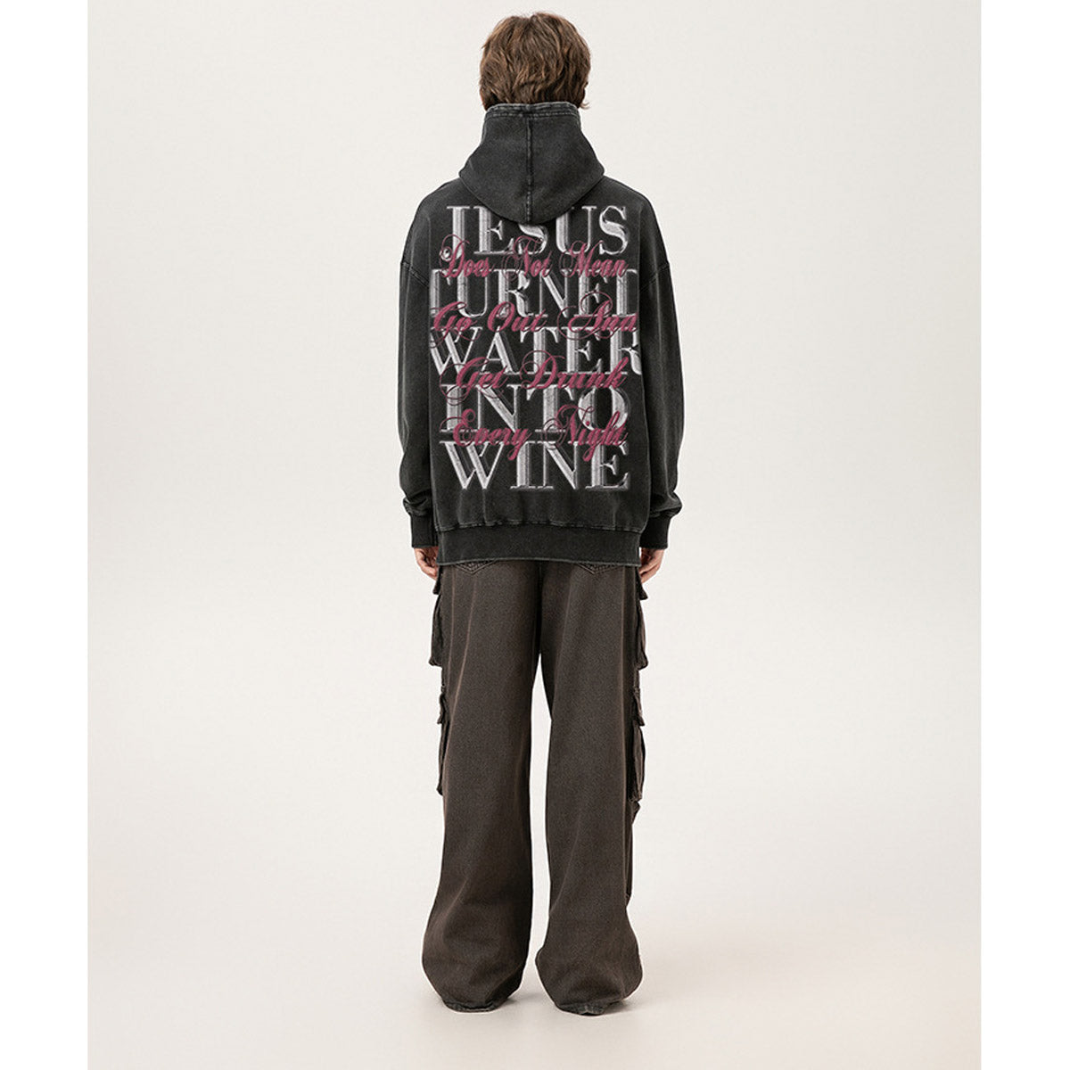 Unisex Hoodies Saint Michael Big Mouth Pattern Made Old Hoodie