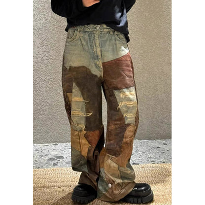 Unisex Pants Trendy Old Loose Jeans