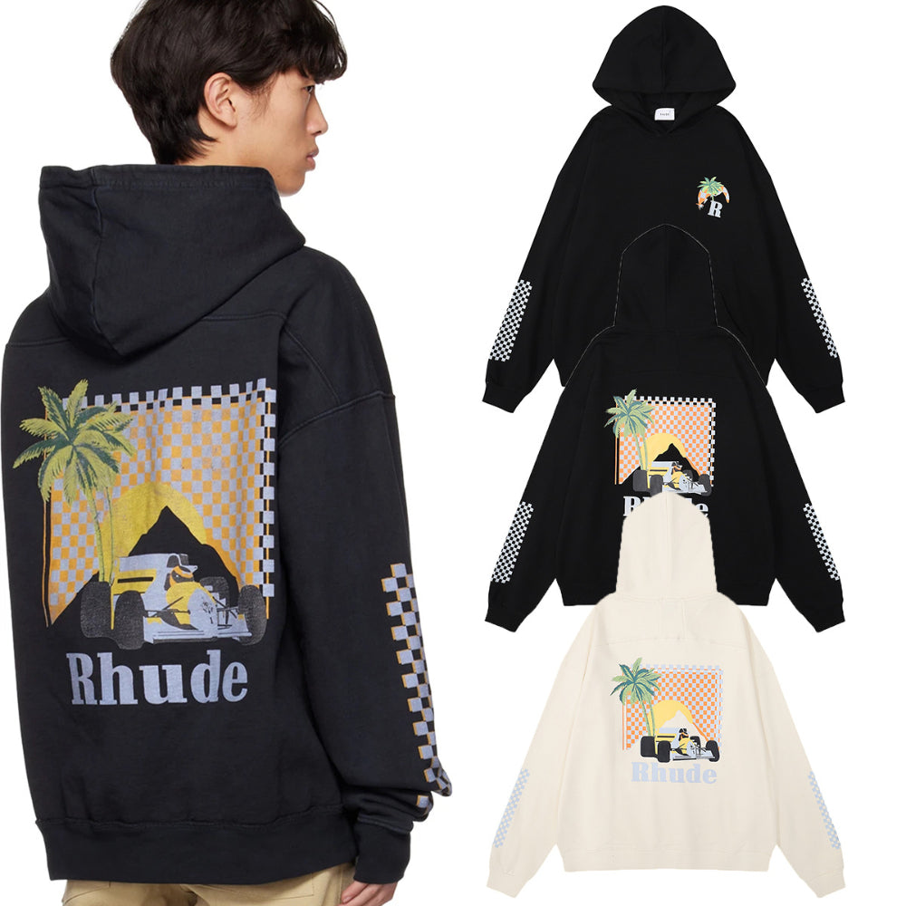 Rhude Hoodie Formula Racing Printed Hooded Sweater Jacket