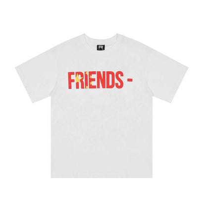 Vlone T Shirts the Five-Starred Red Flag Nurse Large V Printed Short Sleeve T-shirt Men and Women High Street Half Sleeve