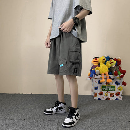 Men Beach Shorts Multi-Pocket Casual Beach Shorts