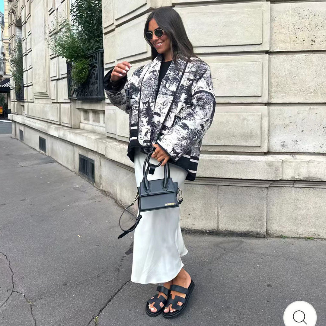 Women Cotton Coat Double Pocket Jacket Fashion