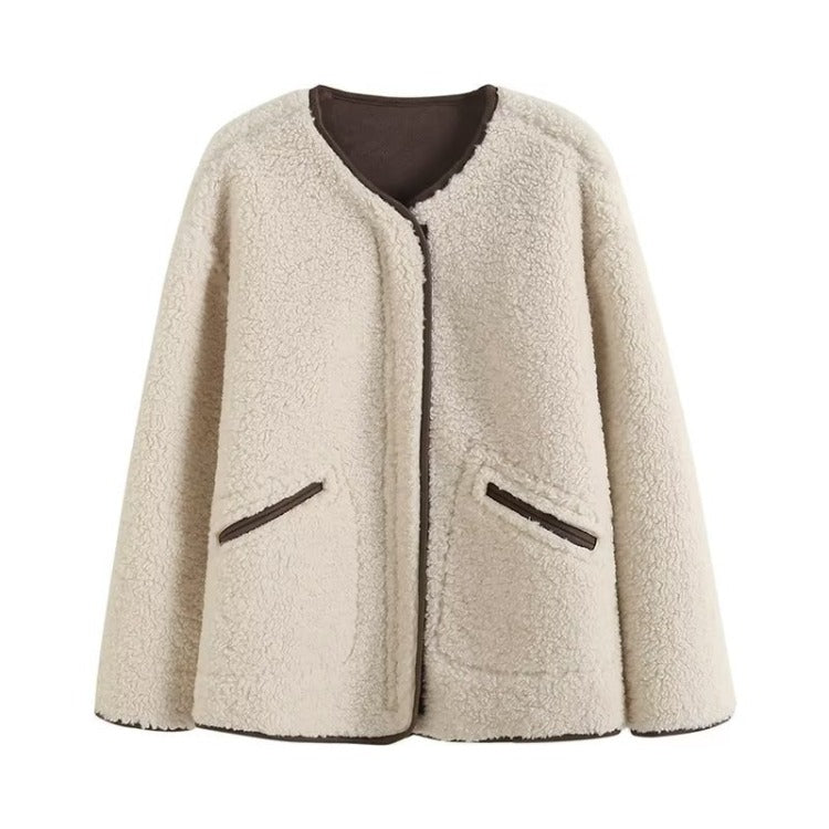 Women Cotton Coat Idle Style Loose Zip