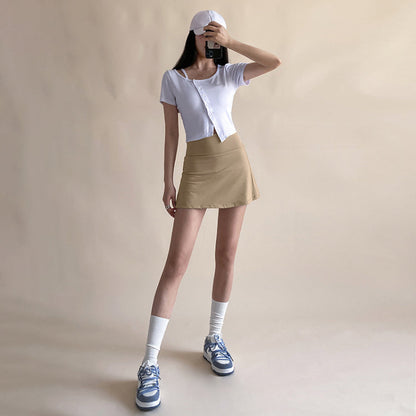 Women Yoga Sports Shorts Fitness Spring and Autumn Running Loose Yoga Tennis Culottes