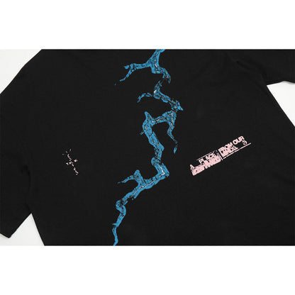Unisex T-Shirts TRAVIS SCOTT CACTUS JACK Lightning Loose T-Shirt