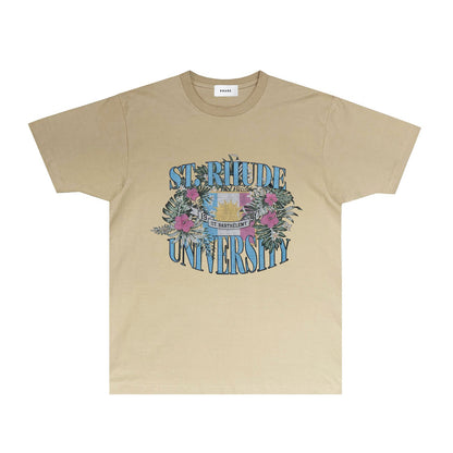 Rhude T Shirts Printed Trendy Pure Cotton