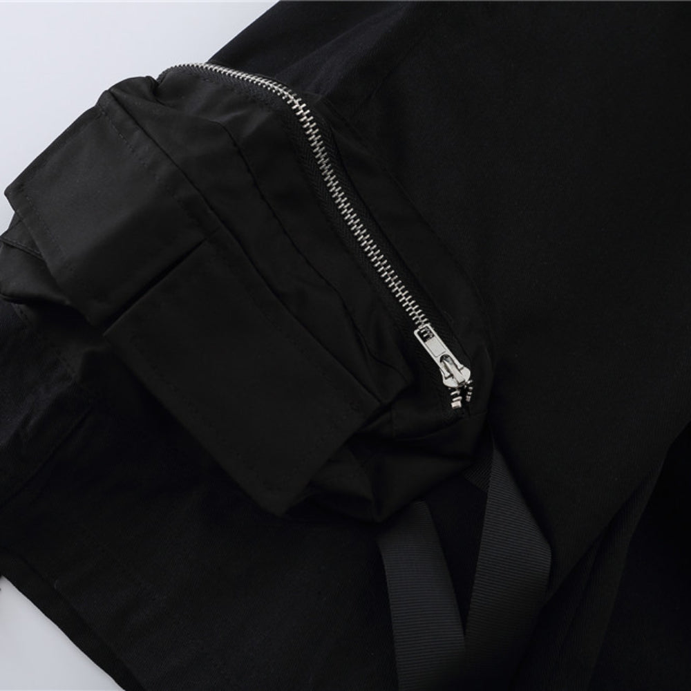 Men Sweatpants Multi-Pocket Workwear Shorts Loose Casual Straight-Leg Shorts