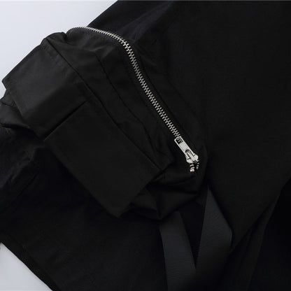 Men Sweatpants Multi-Pocket Workwear Shorts Loose Casual Straight-Leg Shorts
