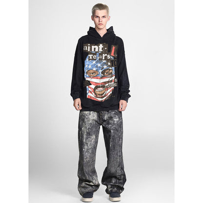 Unisex Hoodies Saint Michael United States Flag Face Mask Hoodie
