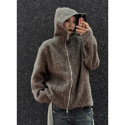 Unisex Sweater Our Legacy Zip Cardigan Wool Loose Sweater