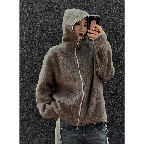 Unisex Sweater Our Legacy Zip Cardigan Wool Loose Sweater