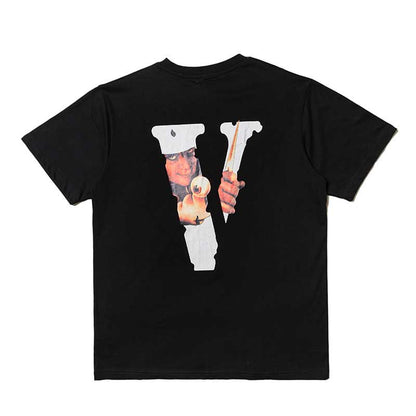 Vlone T Shirts Cartoon Character Eye Print Short Sleeve T-shirt Men's and Women's Large V Loose Half Sleeve